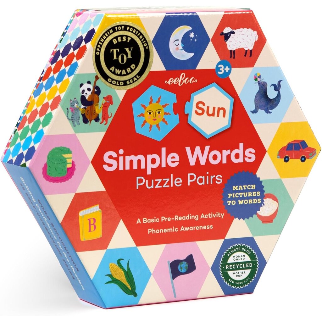 EEBOO SIMPLE WORDS HEXAGON PUZZLE PAIRS