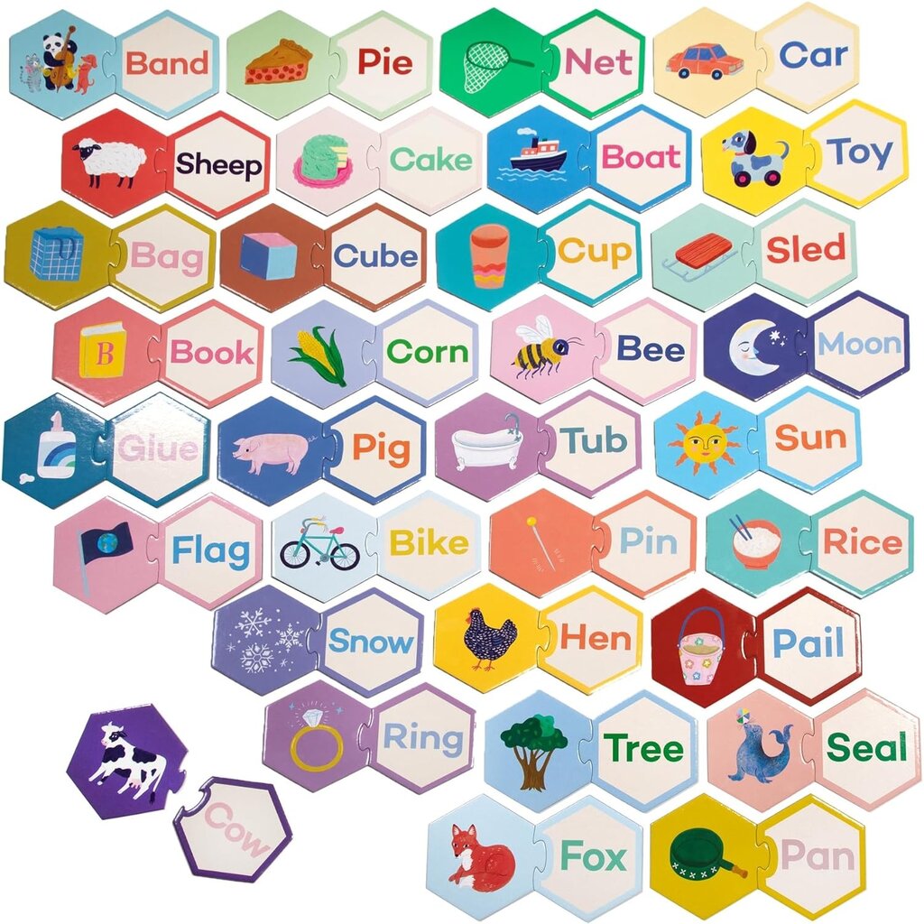 EEBOO SIMPLE WORDS HEXAGON PUZZLE PAIRS