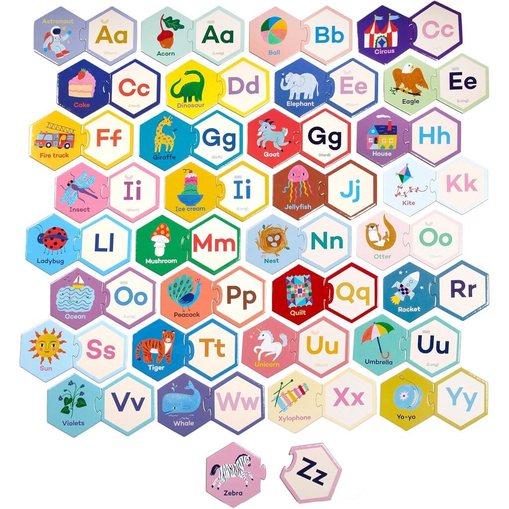 EEBOO ALPHABET HEXAGON PUZZLE PAIRS