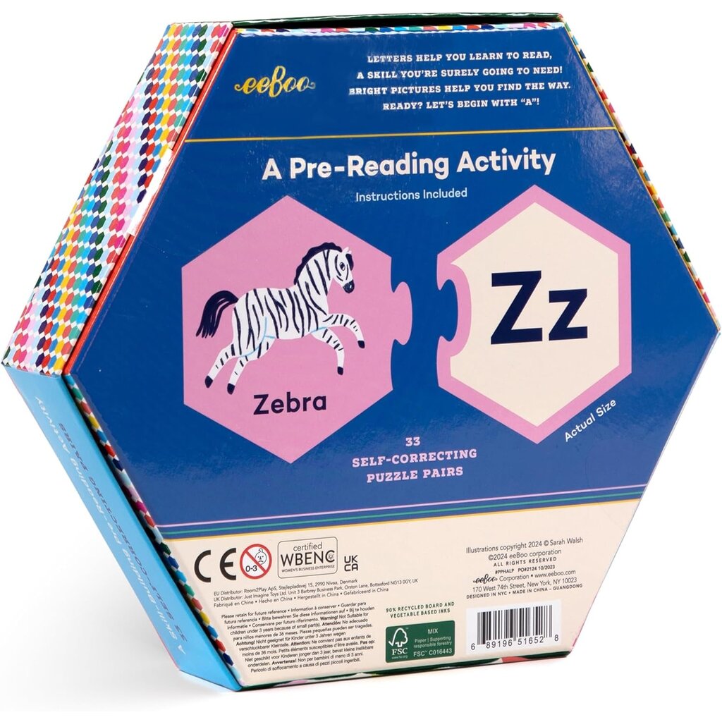EEBOO ALPHABET HEXAGON PUZZLE PAIRS