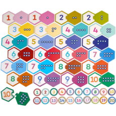 EEBOO NUMBERS HEXAGON PUZZLE PAIRS