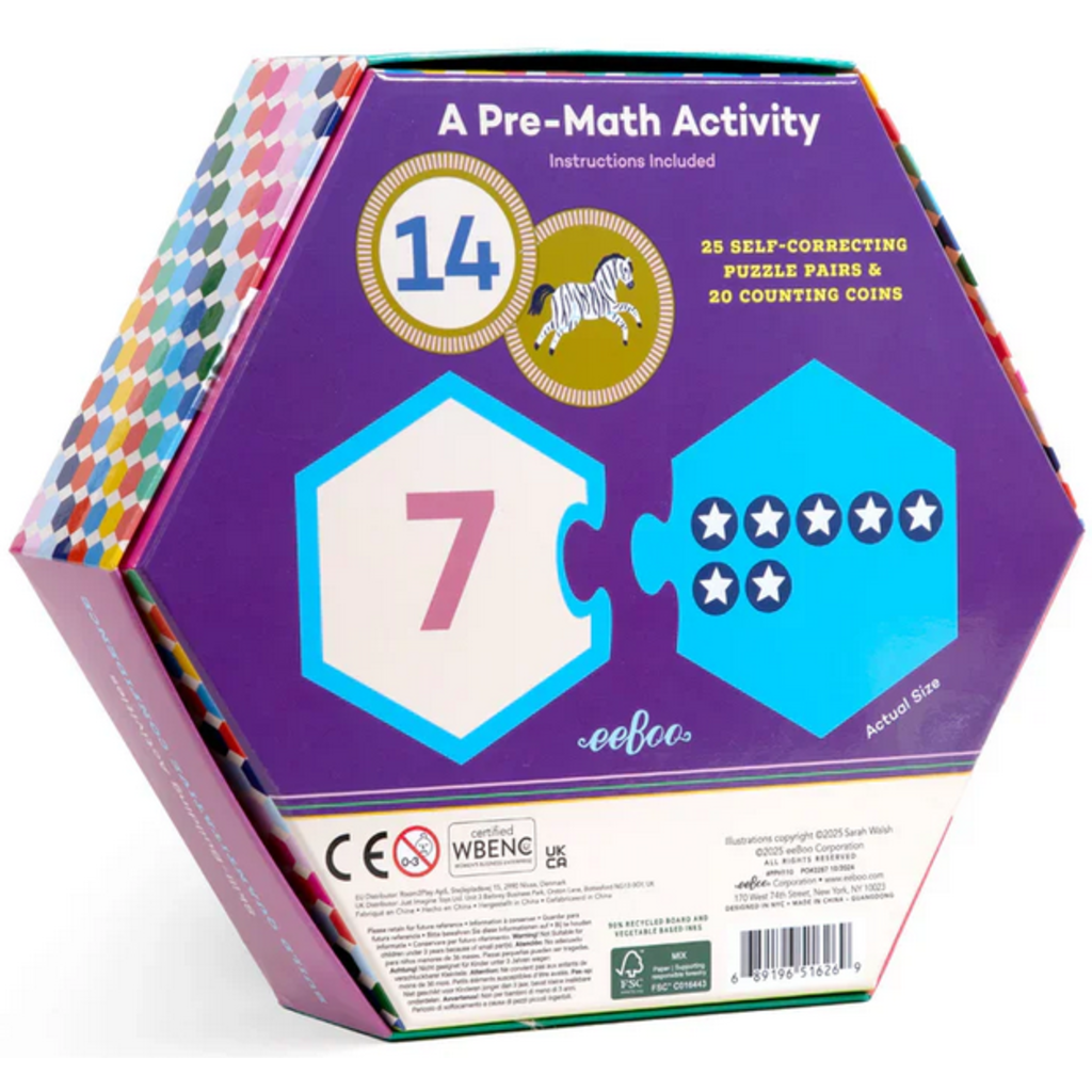 EEBOO NUMBERS HEXAGON PUZZLE PAIRS