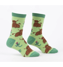 SOCK IT TO ME HARDY HIGHLAND COWS WOMEN CREW