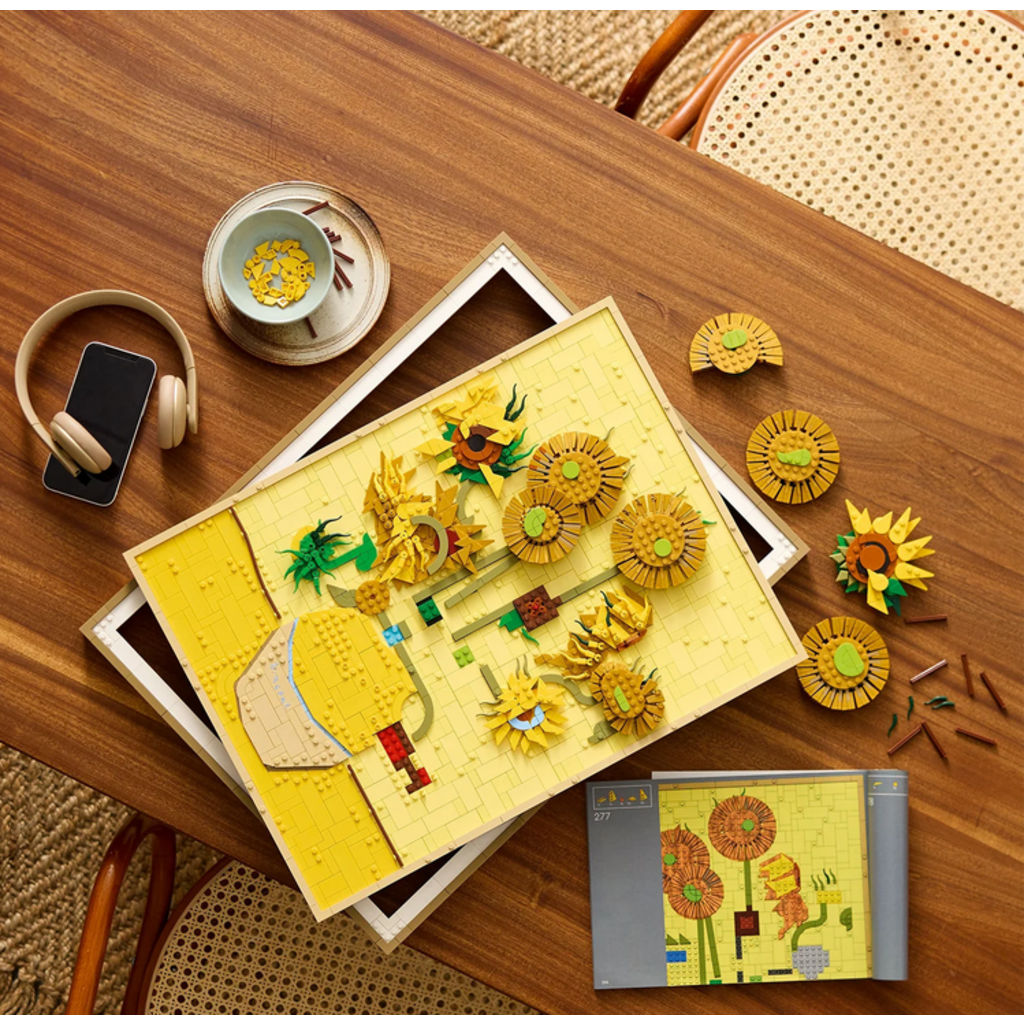 Vincent Van Gogh Sunflowers Needlepoint Kit - DIY 16×16 Inch Throw Pillow With Premium Materials