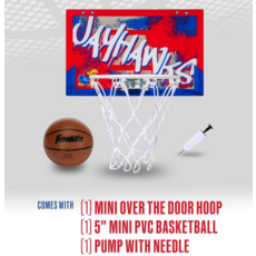 FRANKLIN JAYHAWK KIDS OVER THE DOOR MINI BASKETBALL HOOP SET