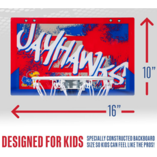 FRANKLIN JAYHAWK KIDS OVER THE DOOR MINI BASKETBALL HOOP SET