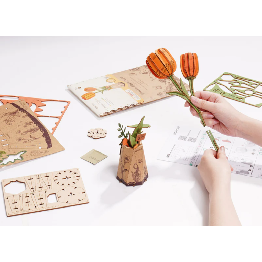 ROBOTIME 3D WOODEN FLOWER PUZZLE