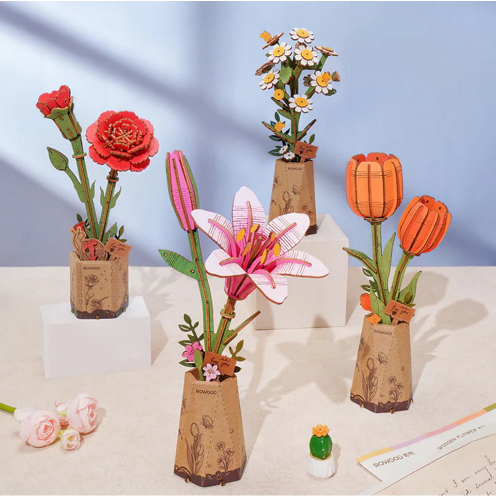 ROBOTIME 3D WOODEN FLOWER PUZZLE