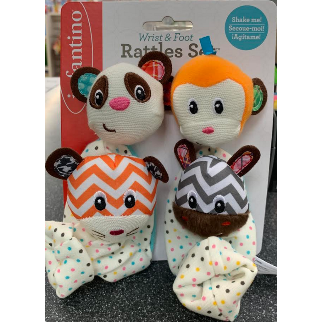 INFANTINO WRIST & FOOT RATTLES SET