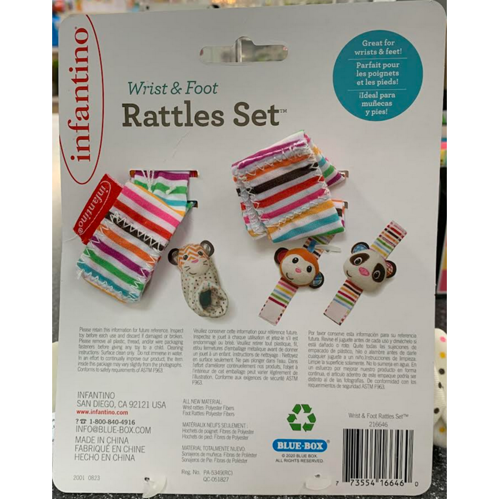 INFANTINO WRIST & FOOT RATTLES SET