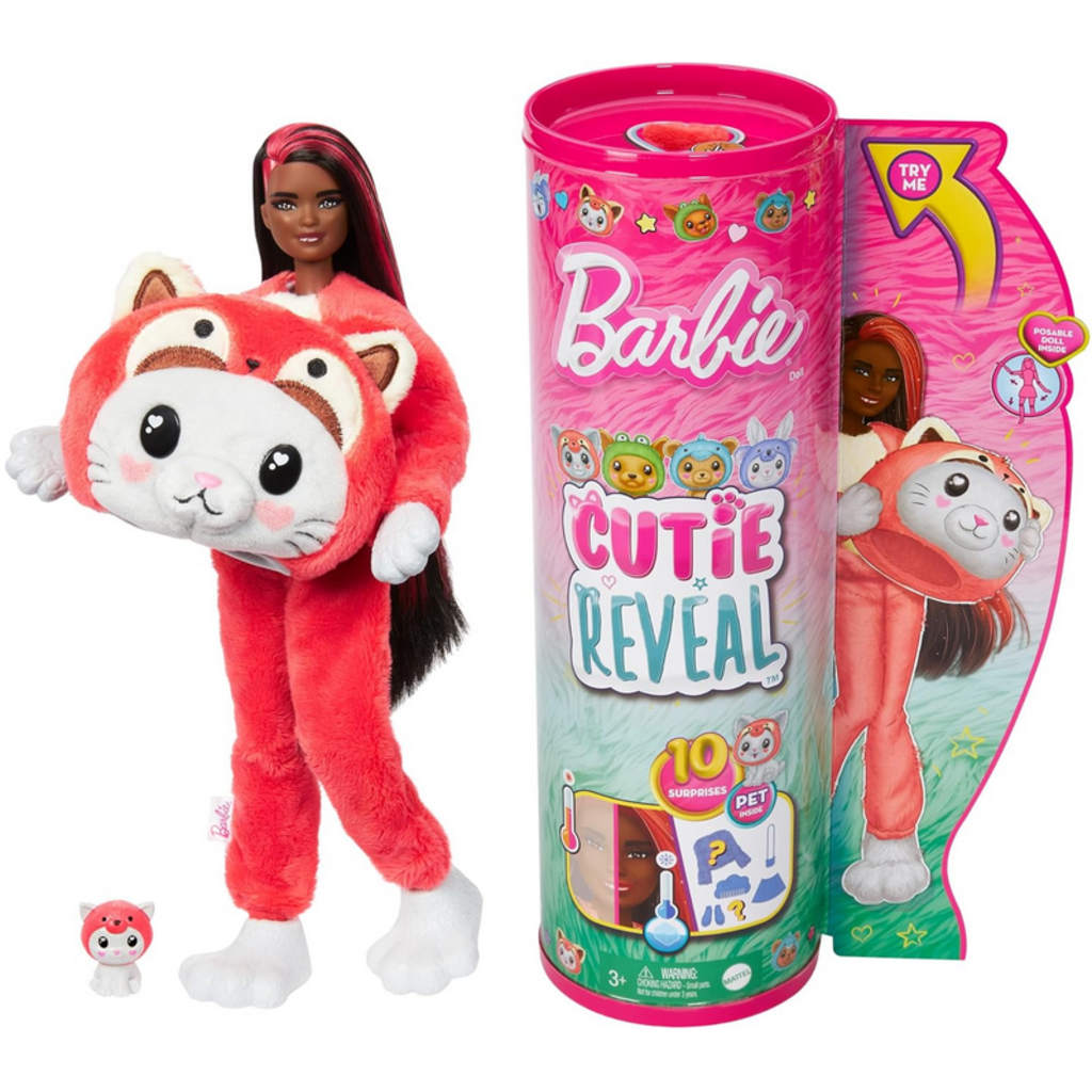 BARBIE BARBIE CUTIE REVEAL COSTUME SERIES RED KITTY/PANDA*
