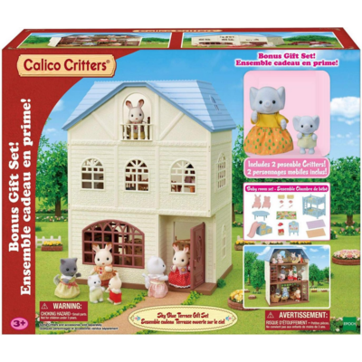 CALICO CRITTERS SKY BLUE TERRACE GIFT SET CALICO CRITTERS