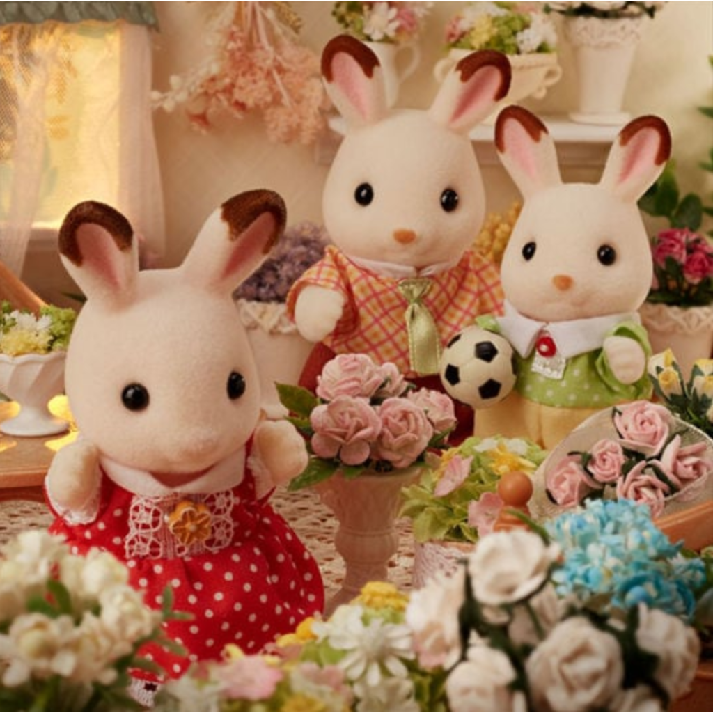 CALICO CRITTERS CHOCOLATE RABBIT FAMILY CALICO CRITTERS