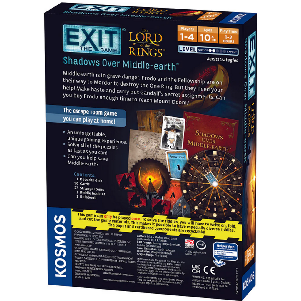 THAMES & KOSMOS EXIT: THE GAME - THE LORD OF THE RINGS - SHADOWS OVER MIDDLE-EARTH