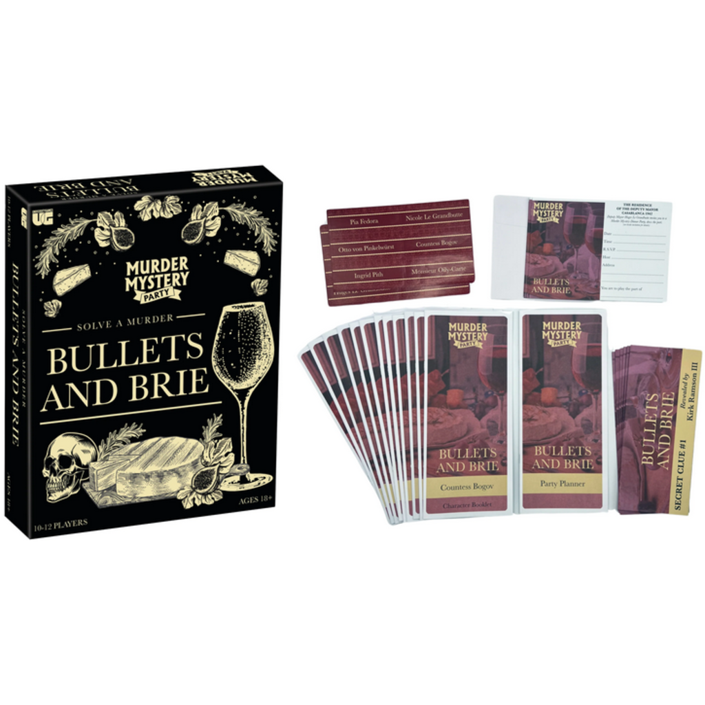 MURDER MYSTERY GAMES MURDER MYSTERY PARTY -  BULLETS AND BRIE*