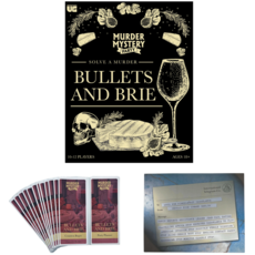 MURDER MYSTERY GAMES MURDER MYSTERY PARTY -  BULLETS AND BRIE*