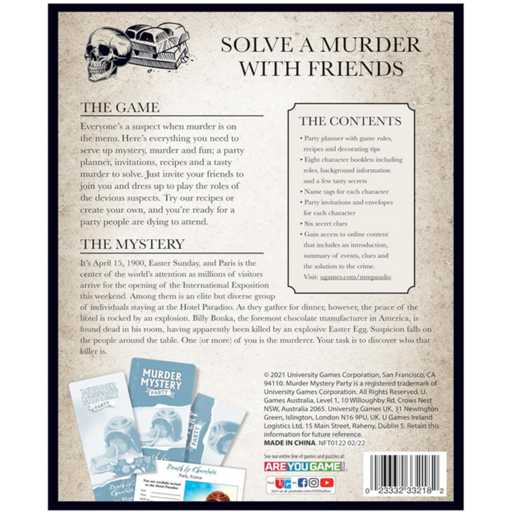 MURDER MYSTERY GAMES MURDER MYSTERY PARTY - DEATH BY CHOCOLATE*