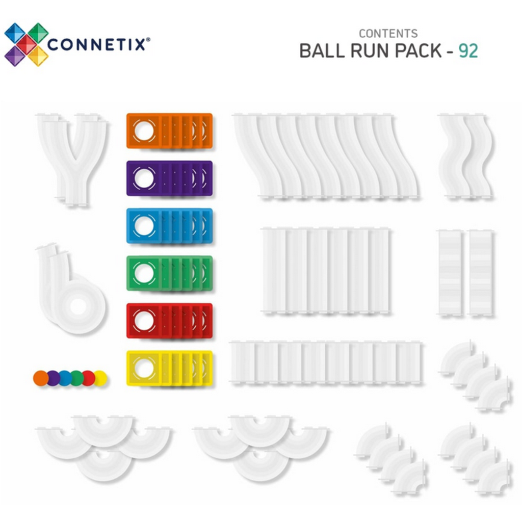 CONNETIX RAINBOW BALL RUN PACK 92 PC