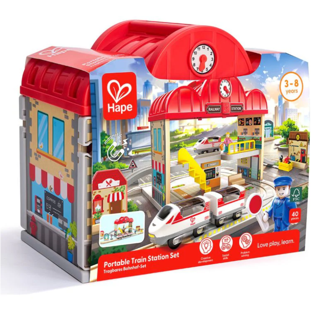 HAPE PORTABLE TRAIN STATION SET