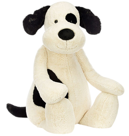 JELLY CAT BASHFUL BLACK & CREAM PUPPY GIGANTIC