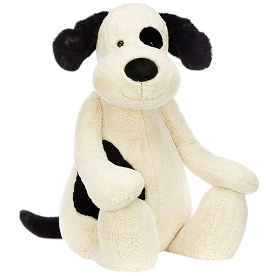 JELLY CAT BASHFUL BLACK & CREAM PUPPY GIGANTIC