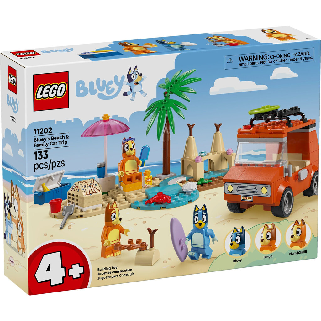 LEGO BLUEY'S BEACH & FAMILY CAR TRIP