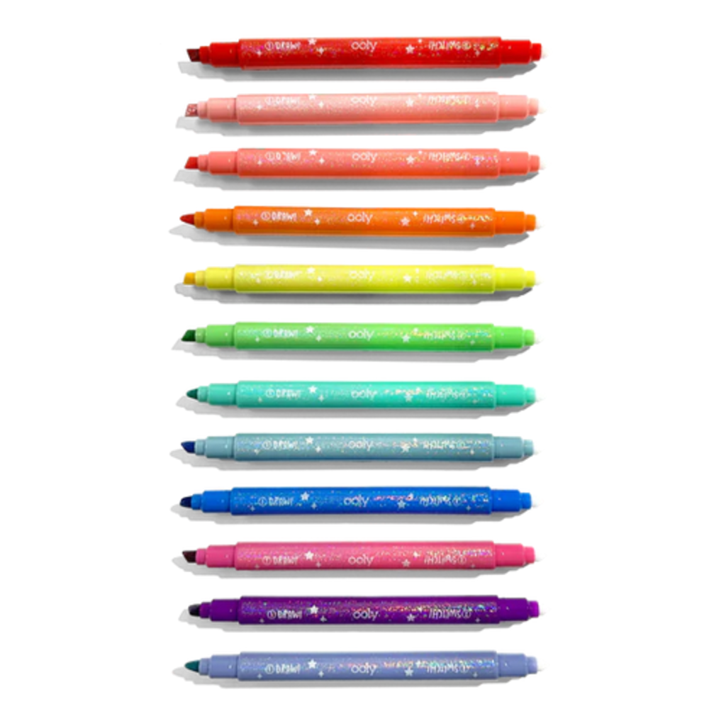 OOLY SWITCH-EROO SPARKLE GLITTERY COLOR CHANGING MARKERS