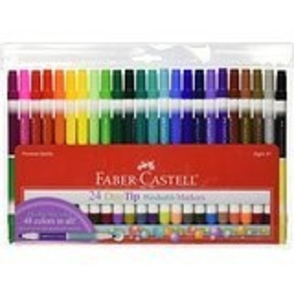 FABER CASTELL DUOTIP WASHABLE MARKERS 24 COUNT