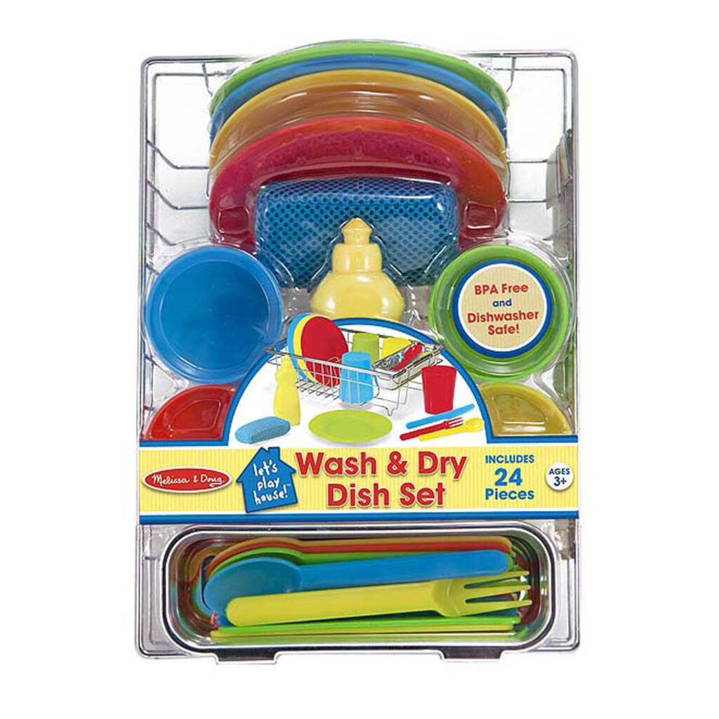 MELISSA AND DOUG WASH & DRY DISH SET