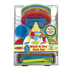 MELISSA AND DOUG WASH & DRY DISH SET