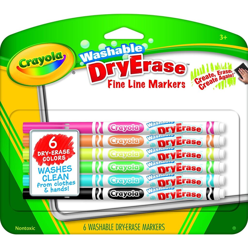 CRAYOLA 6 DRY ERASE MARKERS FINE*