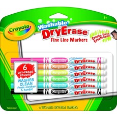 CRAYOLA 6 DRY ERASE MARKERS FINE*