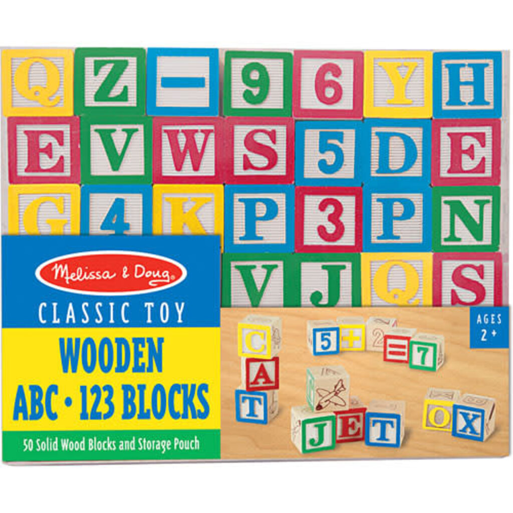 MELISSA AND DOUG WOODEN ABC & 123 BLOCKS