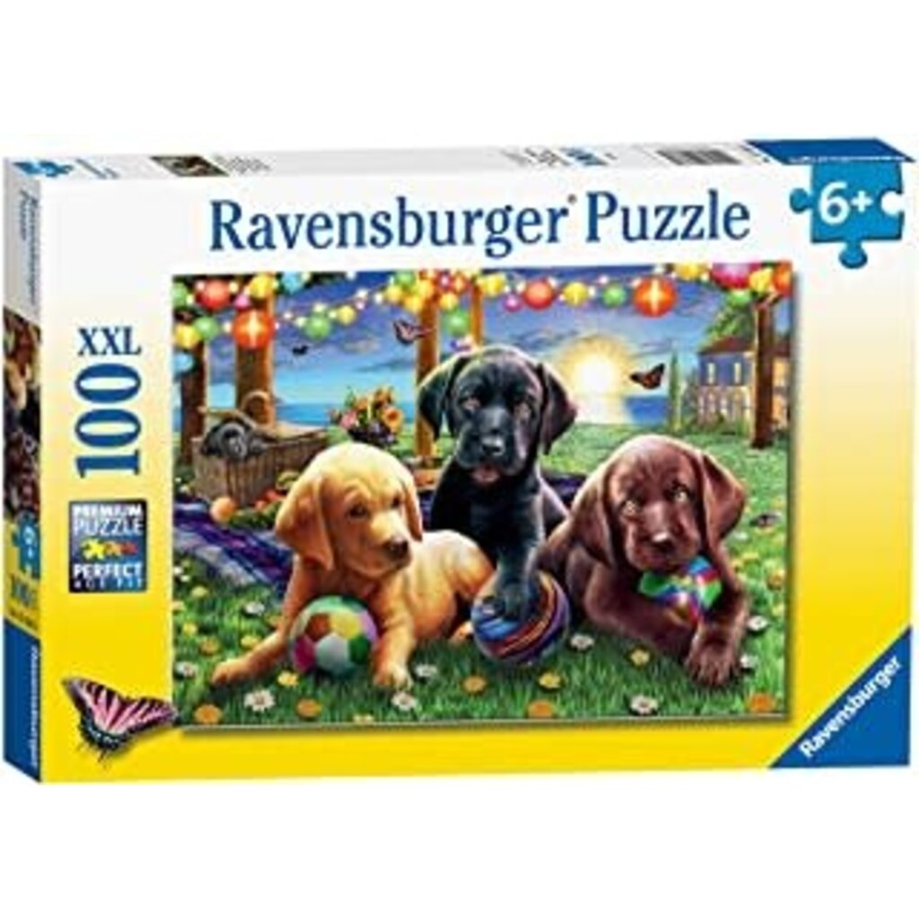 RAVENSBURGER USA PUPPY PICNIC 100 PIECE PUZZLE