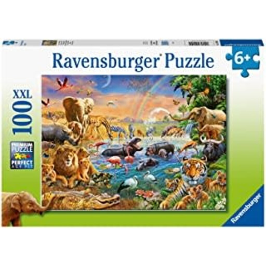 RAVENSBURGER USA SAVANNAH JUNGLE WATERHOLE 100 PIECE PUZZLE