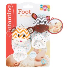INFANTINO FOOT RATTLES ZEBRA & TIGER*