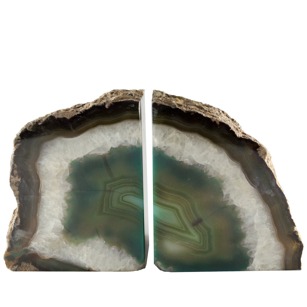 GEO CENTRAL PAIR OF AGATE BOOKENDS