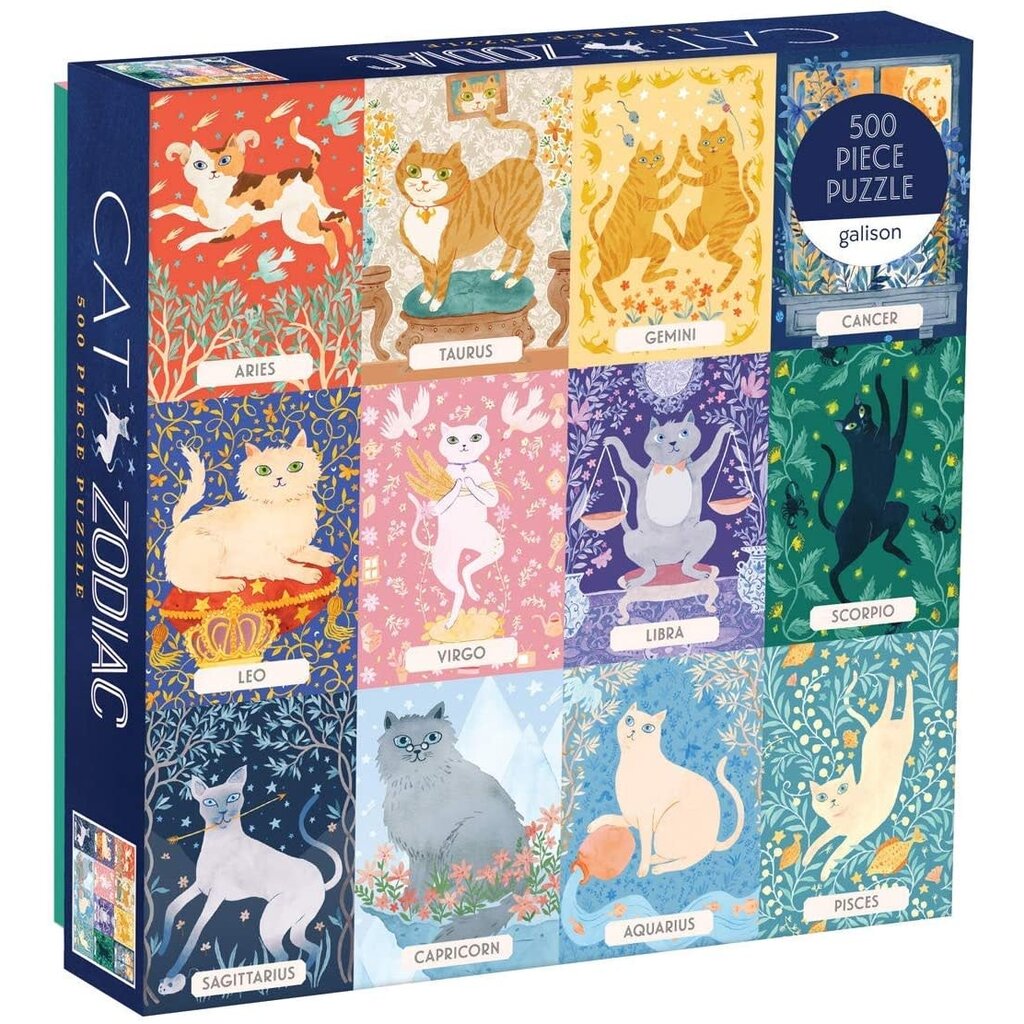 GALISON CAT ZODIAC PUZZLE 500 PIECE PUZZLE