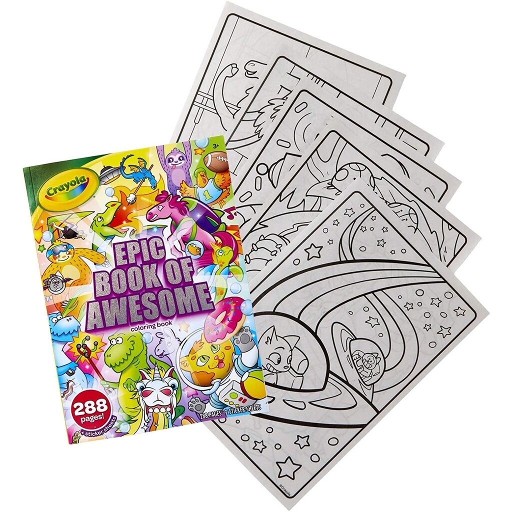 CRAYOLA CRAYOLA EPIC BOOK OF AWESOME 288 PAGE COLORING BOOK WITH STICKERS