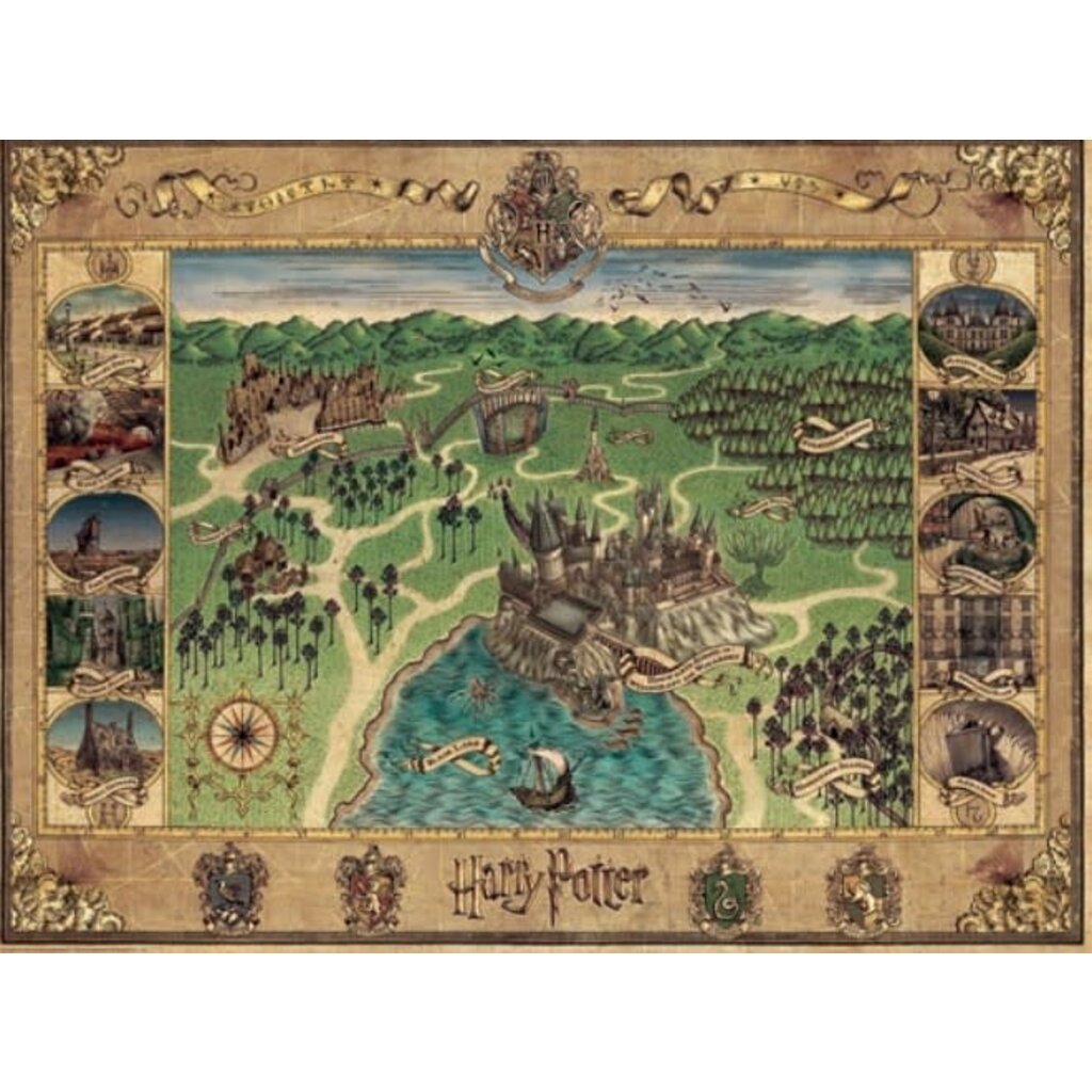 RAVENSBURGER USA HARRY POTTER HOGWARTS MAP 1500 PIECE PUZZLE