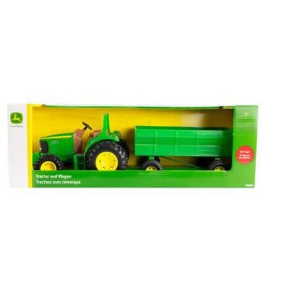 TOMY JOHN DEERE TRACTOR WITH WAGON