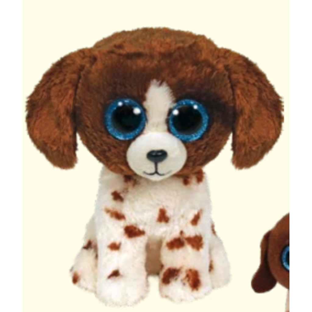 TY MUDDLES BROWN AND WHITE DOG BEANIE BOO