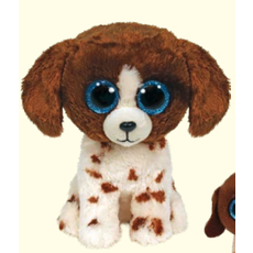 TY MUDDLES BROWN AND WHITE DOG BEANIE BOO