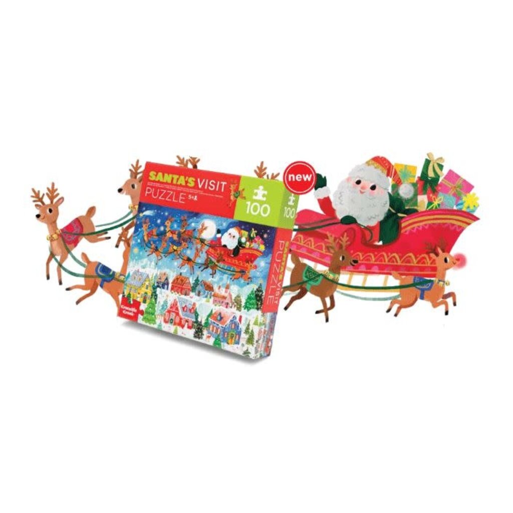 CROCODILE CREEK SANTA'S VISIT 100 PC PUZZLE