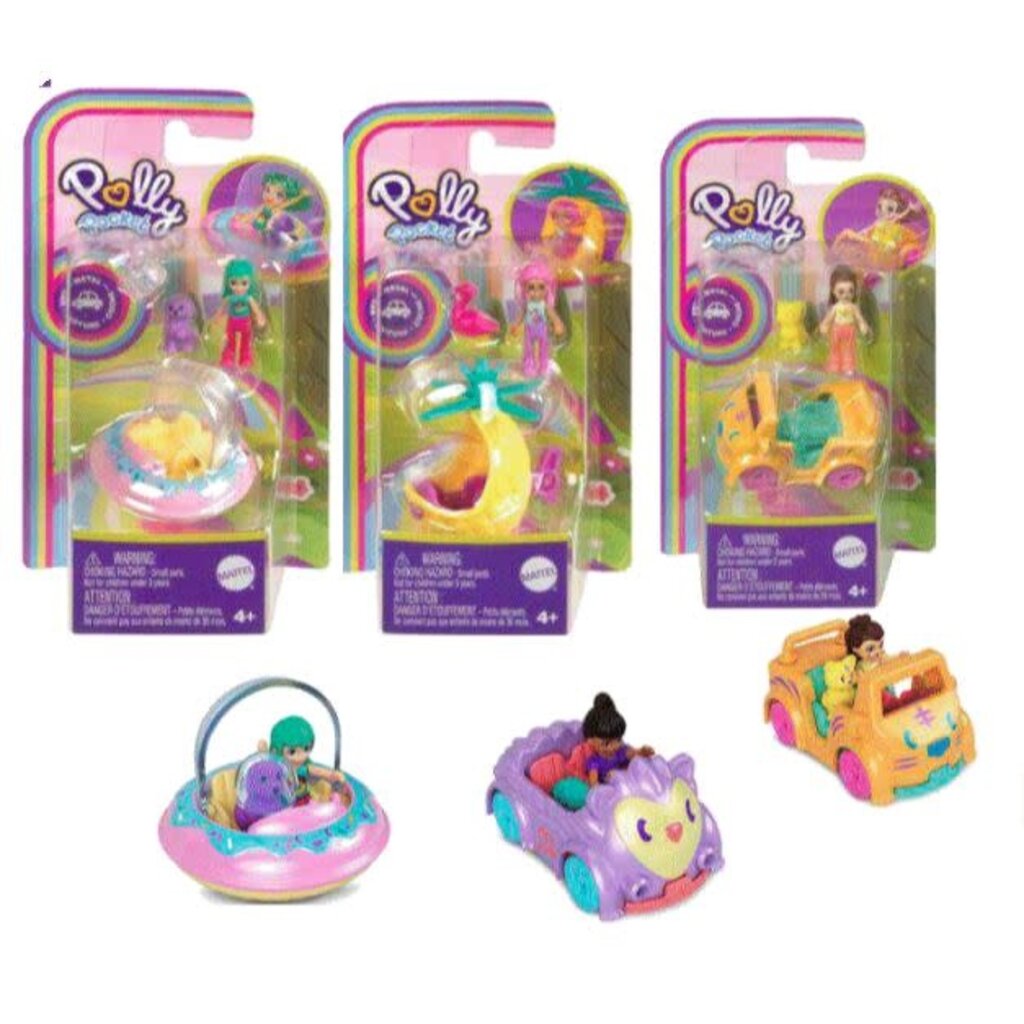 POLLY POCKET POLLY POCKET  VEHICLE AND FIGURINE