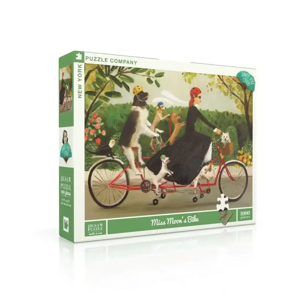 NEW YORK PUZZLE CO MISS MOON'S BIKE 1000 PC PUZZLE