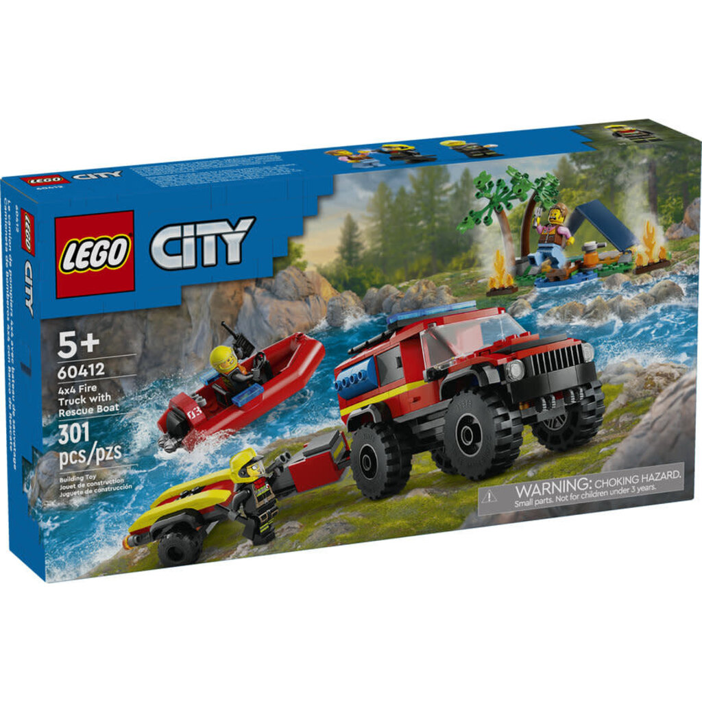 LEGO 4X4 FIRE TRUCK WITH RESCUE BOAT