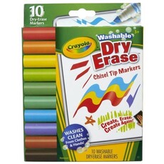 CRAYOLA WASHABLE WEDGE TIP DRY ERASE MARKERS 10 CT