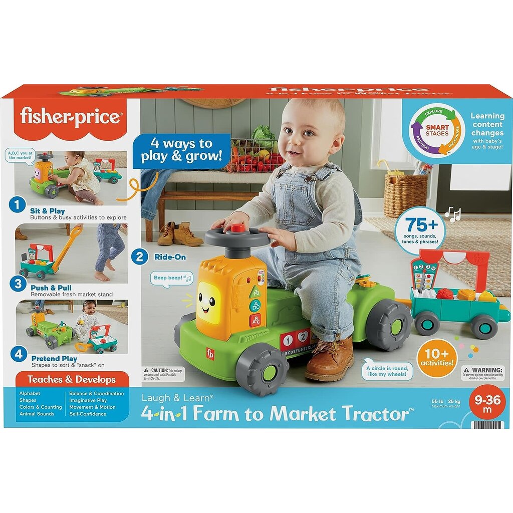 FISHER PRICE 4 IN 1 FARM TO MARKET TRACTOR