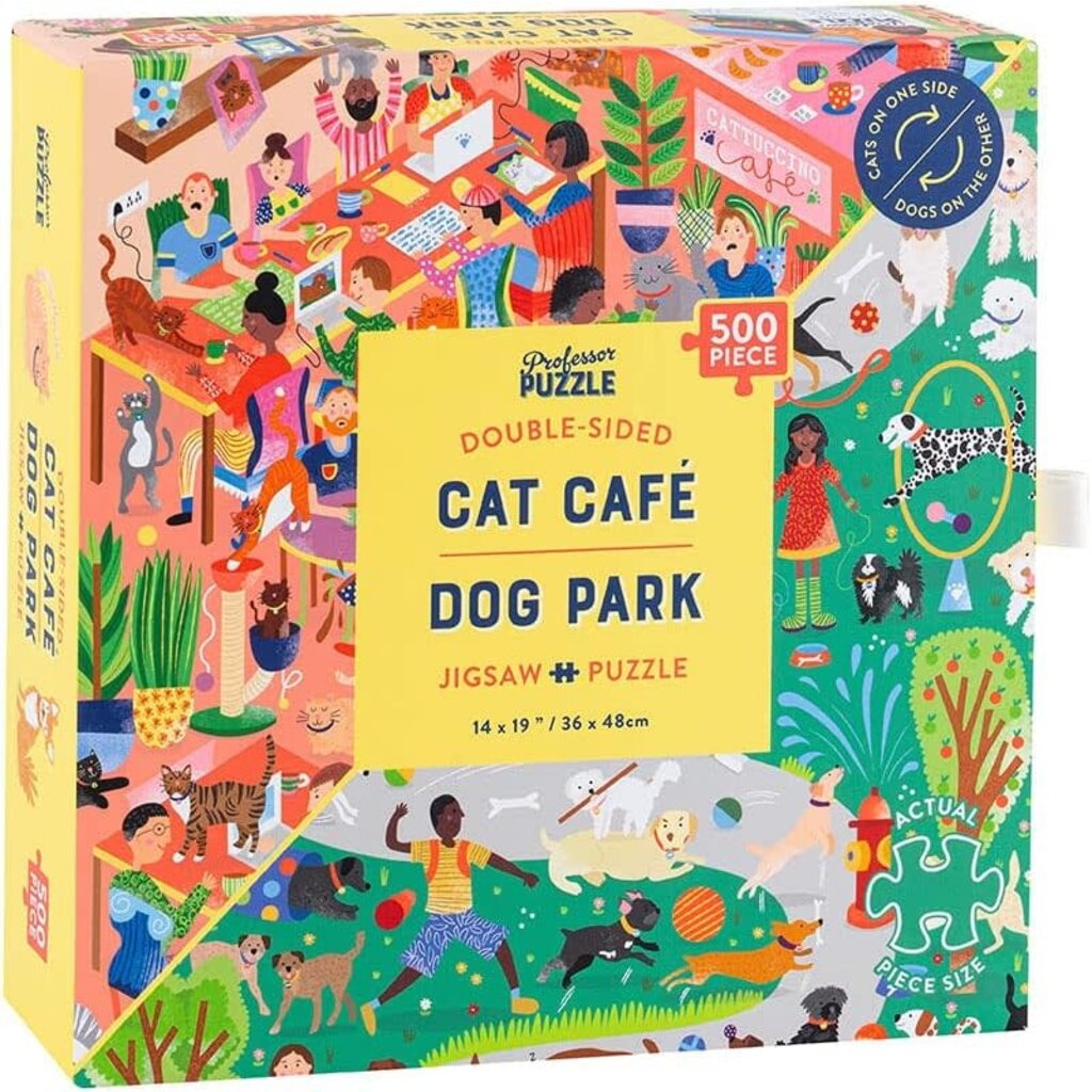 PROFESSOR PUZZLE CAT CAFE AND DOG PARK 500 PIECE PUZZLE